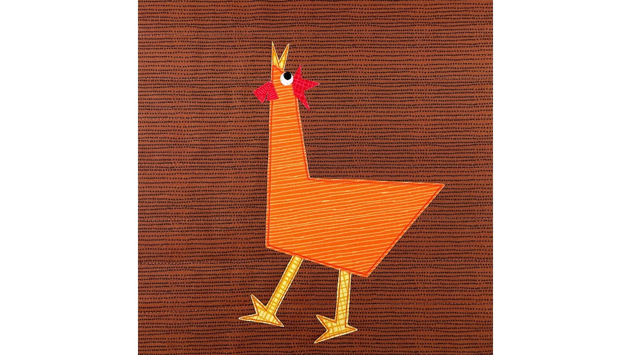 Silly Pattern Block One block in the Silly Chickens applique quilt pattern - YouTube