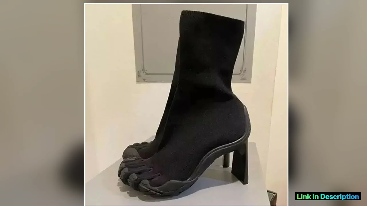 Five Finger Toe Fashion Novel Women Boots Blackpinkwhite High Heel Ankle Boots 2025 New Elastic Mes