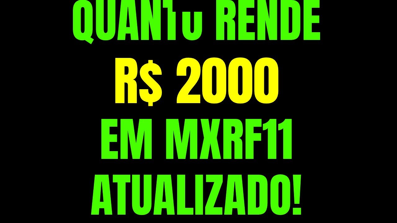QUANTO RENDE R$ 2000 INVESTIDOS EM MXRF11 E VGHF11 EM 2025 - RUMO AO 100 MIL EM FIIS
