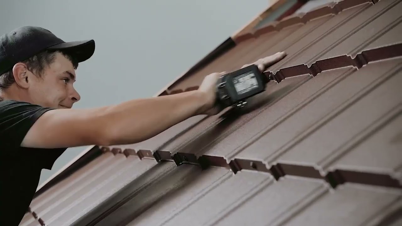 Kaip sumontuoti modulinę metalinę stogo čerpę tiesiame šlaite?