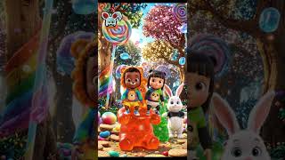 Magic Candy Dino Adventure 🌈🦖 | Cute Baby Cartoon Songs #cartoon #kidscartoon #kidsfun #shorts
