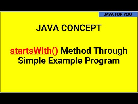 what is startsWith() method in java through simple example program