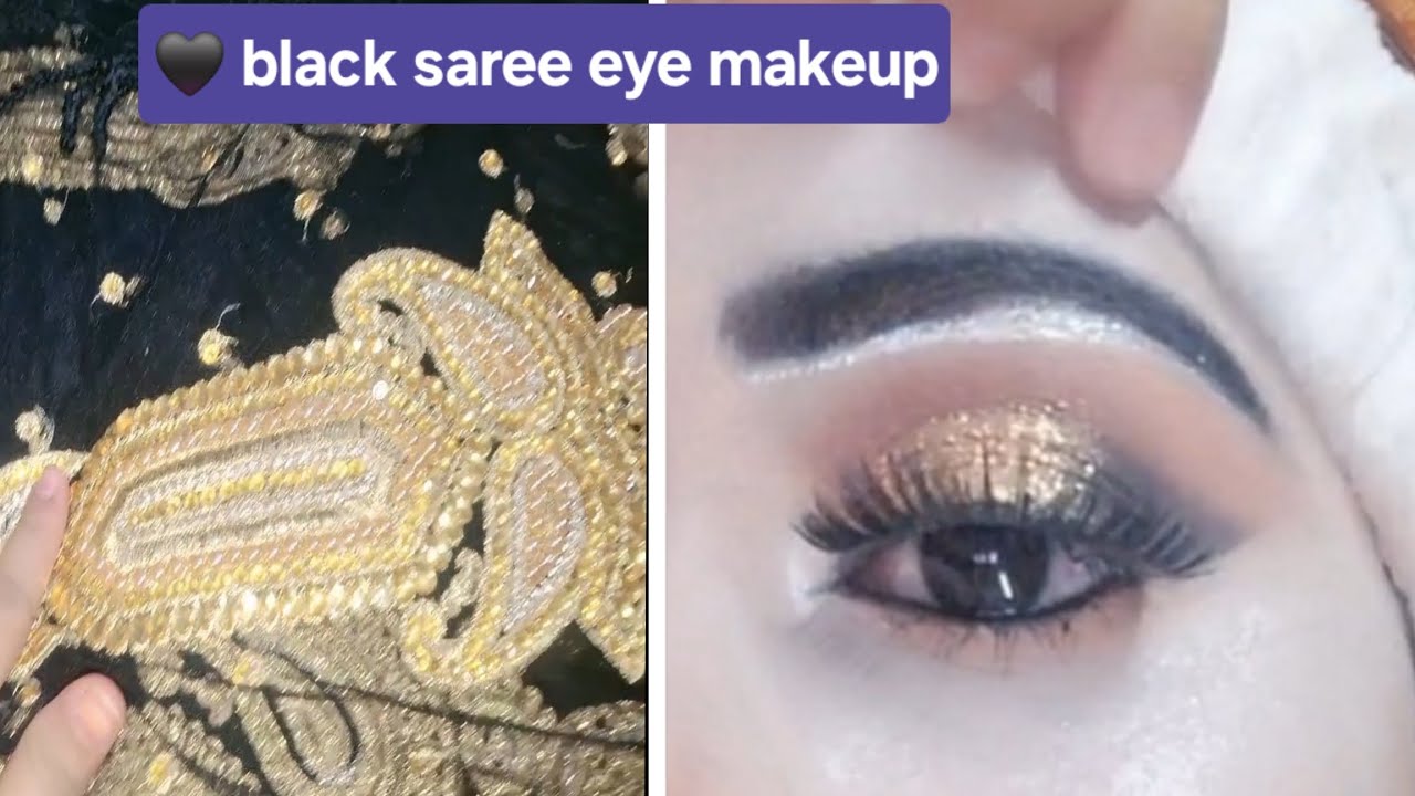 Black Saree eye Makeup Look 🖤 |black saree eye makeup kaise karen