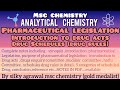 Pharmaceutical Legislation-Introduction To Drug Acts,Drug Schedule In Analytical Chemistry