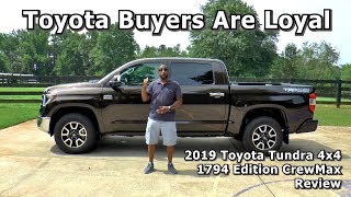 It's not just with cars. we now realize why toyota buyers are loyal to
the tundra, as well, in our review of 2019 tundra 4x4 1794 edition
crewmax....