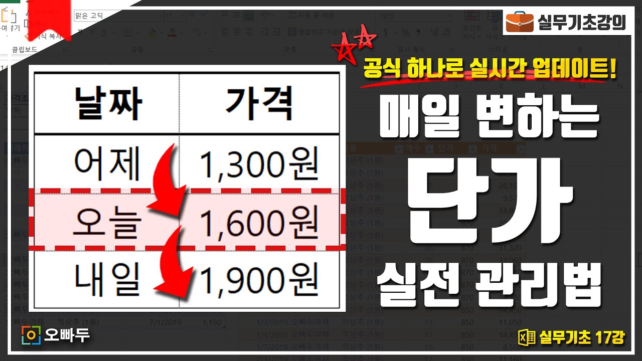 매일 입력되는 단가 관리법