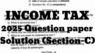 Income Tax Bcom 6th sem 2025 Solved Question Paper |Karnatak University Dharwad|KUDPart-2
