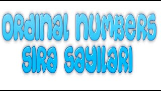 Ingilizce Sıra Sayıları 1St-10Th Ordinal Numbers