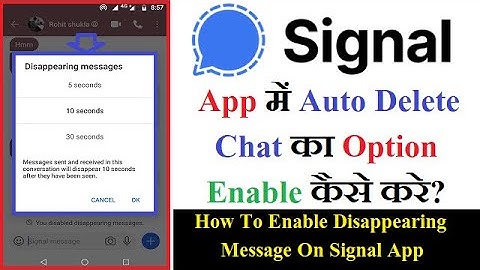 How To Enable Disappearing Message On Signal App | Signal Me Auto Delete msg ko activate kaise kare