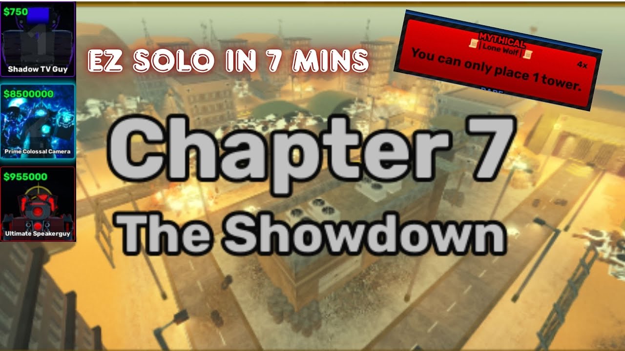 Skibi Defense ez solo chapter 7 with lone wolf modifier only 3 tower