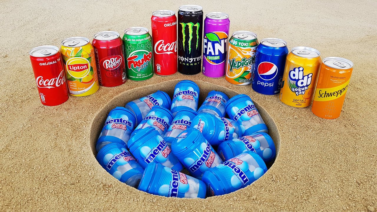 Mentos VS Underground, Cola, Schweppes, Fanta, Pepsi, Monster, Fruko, Lipton, Dr Pepper and Yedigün