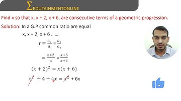 Find x so that x, x + 2, x + 6, are consecutive terms of a geometric progression | PROGRESSIONS