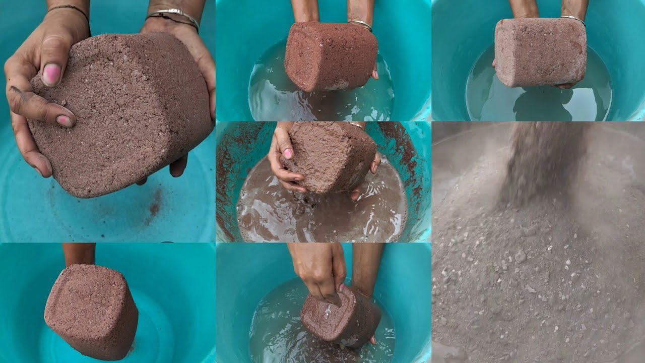 Red dirt with white concrete dry water 💦 crumbling / Satisfying asmr