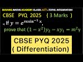Q) If 𝑦=𝑒^(𝑚sin^(−1)  x), prove that (1−𝑥^2 ) 𝑦_2−𝑥𝑦_1=𝑚^2y:#cbse2026 #maths #cbse #continuity