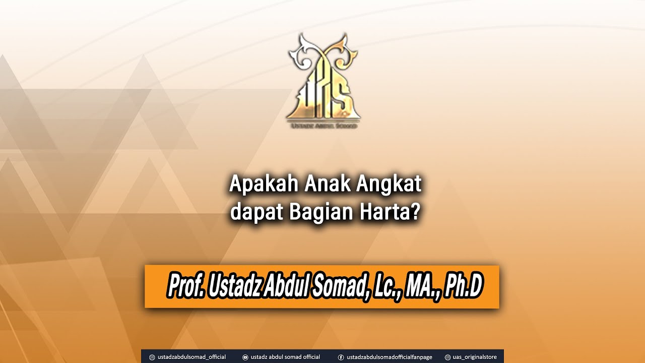 Apakah anak Angkat Dapat Bagian Harta? ᴴᴰ | Ustadz Abdul Somad, Lc., MA