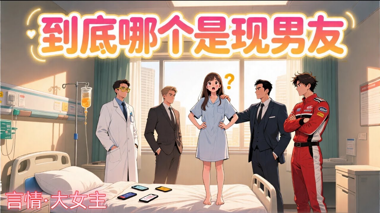 《到底哪個是現男友》失憶醒來後，醫生問我：「哪個是你現男友。」我試探性指向左邊那個。醫生面色一沉：「現男友。」我又指向右邊那個。醫生咬牙切齒：「現、男、友。」我猶豫了下，最後顫顫巍巍指向正中間的他。