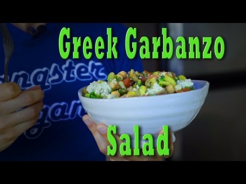 Raw Vegan Greek Garbanzo Salad Recipe | Jason Wrobel