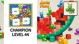 Champion Level 44 Ants Flow Color Pixel Puzzle Gameplay Walkthrough