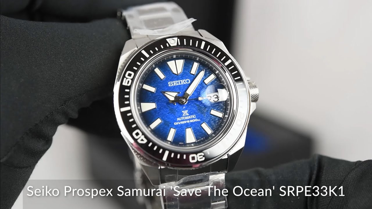 Seiko Prospex Samurai 'Save The Ocean' SRPE33K1 - YouTube