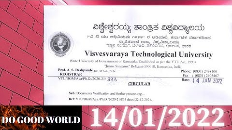 VTU UPDATE, Documents Verification and further process... #vtu #vtunews #DOGOODWORLD "DO GOOD WORLD"