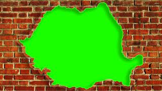 Green Screen Romanian Map On Wall