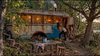 Giving an Abandoned Bus a Second Life | Solo Night