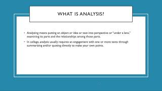 Summary, Analysis, Argument