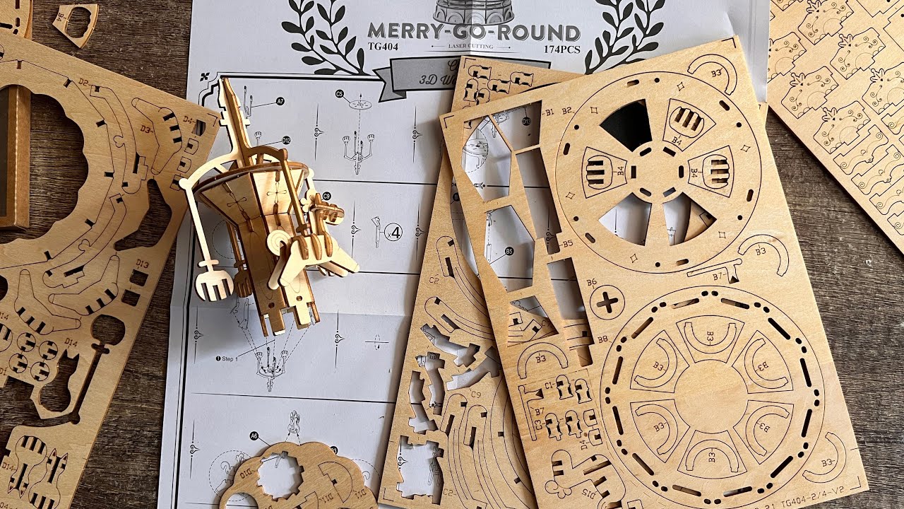Self build Merry Go Round - Robotime 3D Wooden Puzzle - Rolife (PART 1)