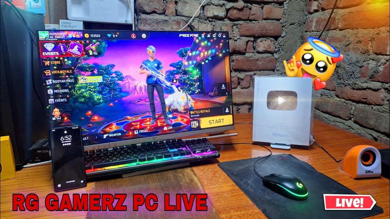 RG GAMERZ PC Live 👍Jaldi se Aa Jao Guys Live Aa Gaya Hu🔥 GARENA FREE FIRE 💖 