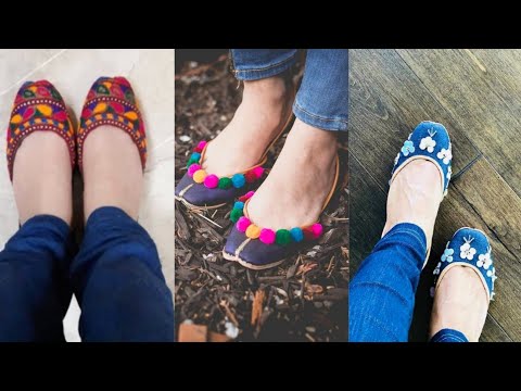 Beautiful khussa with jeans || jeans with khussa || Khussa designs ...