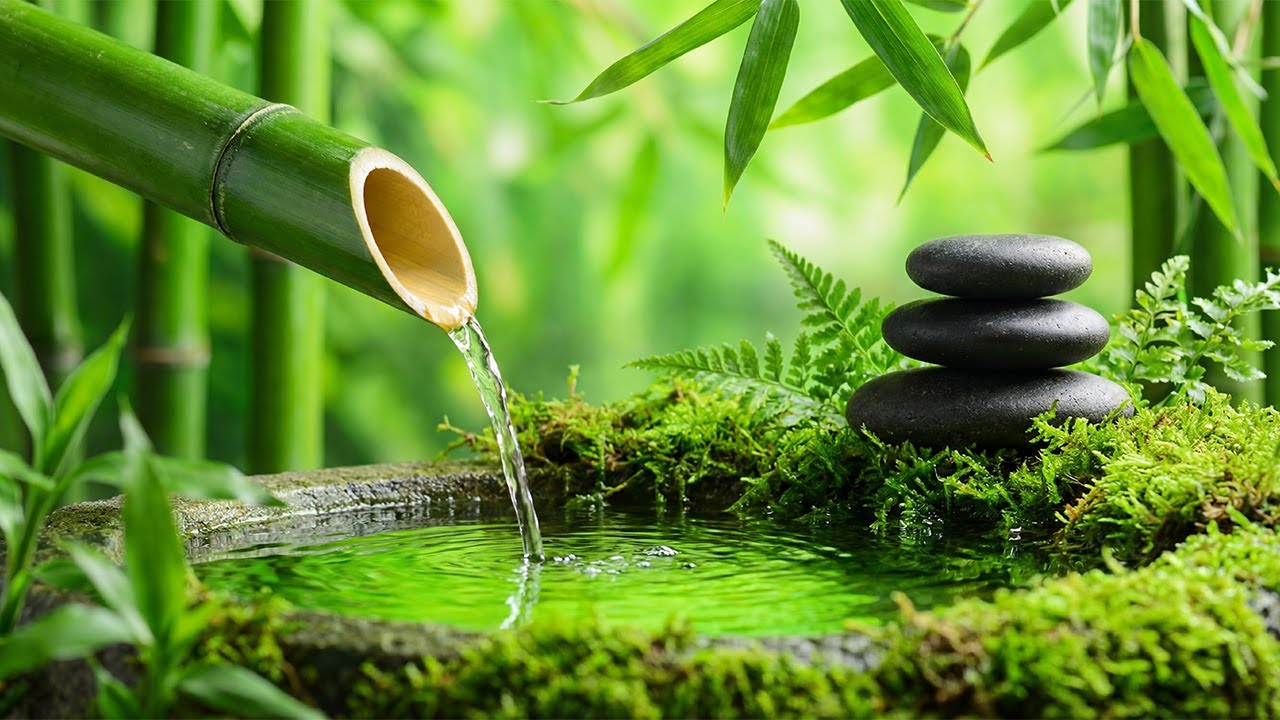 Soothing Spa Piano Music 🎹 Relaxing Sleep Music & Nature Sounds, Bamboo Water Fountain, Calm Music