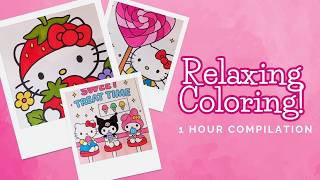 Hello Kitty Ice Cream & Lollipop Coloring 🎀 Sanrio Art Compilation - 1 HOUR
