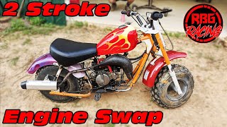 Baja Warrior Mini Bike 2 Stroke Engine Swap Ep2 ~ CR80 Mini Bike