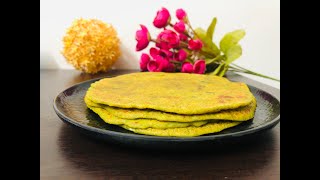 Palak Paneer Wheat Flour Paratha Recipe with Liquid Dough in 5 mins | No Rolling No Kneading Paratha