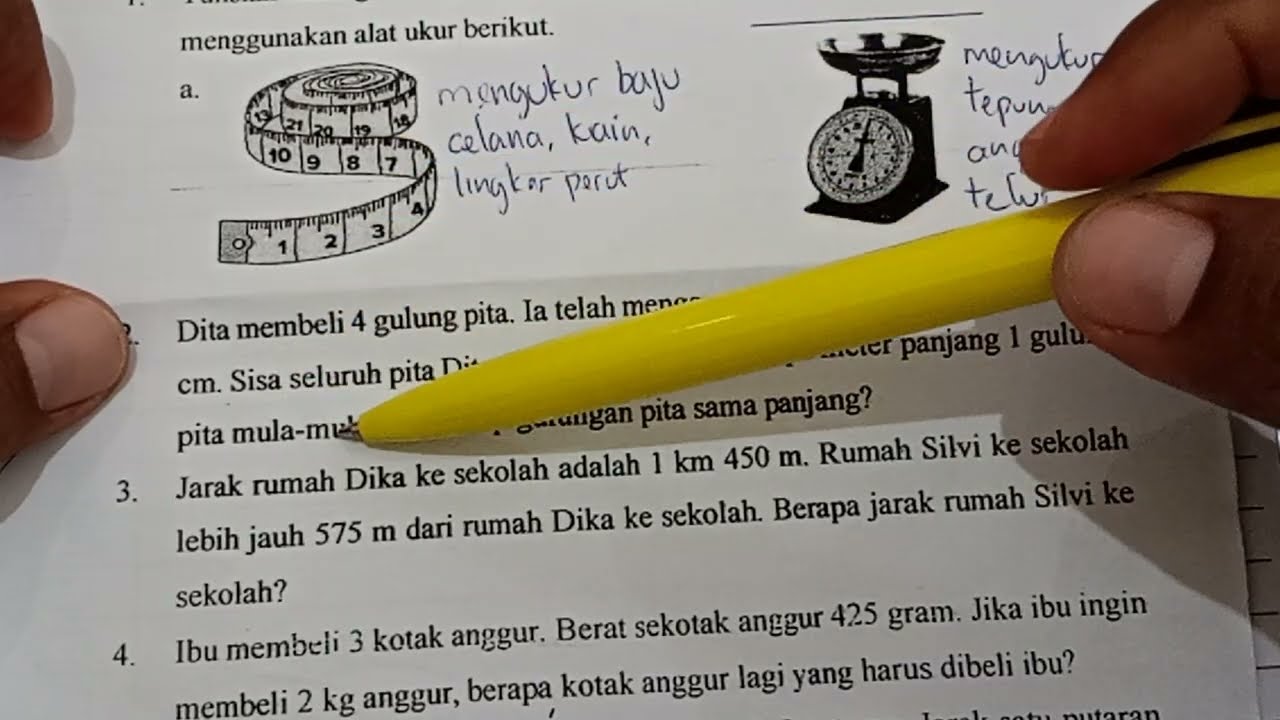 Soal cerita satuan panjang dan satuan berat matematika kelas 3 SD #education #maths 