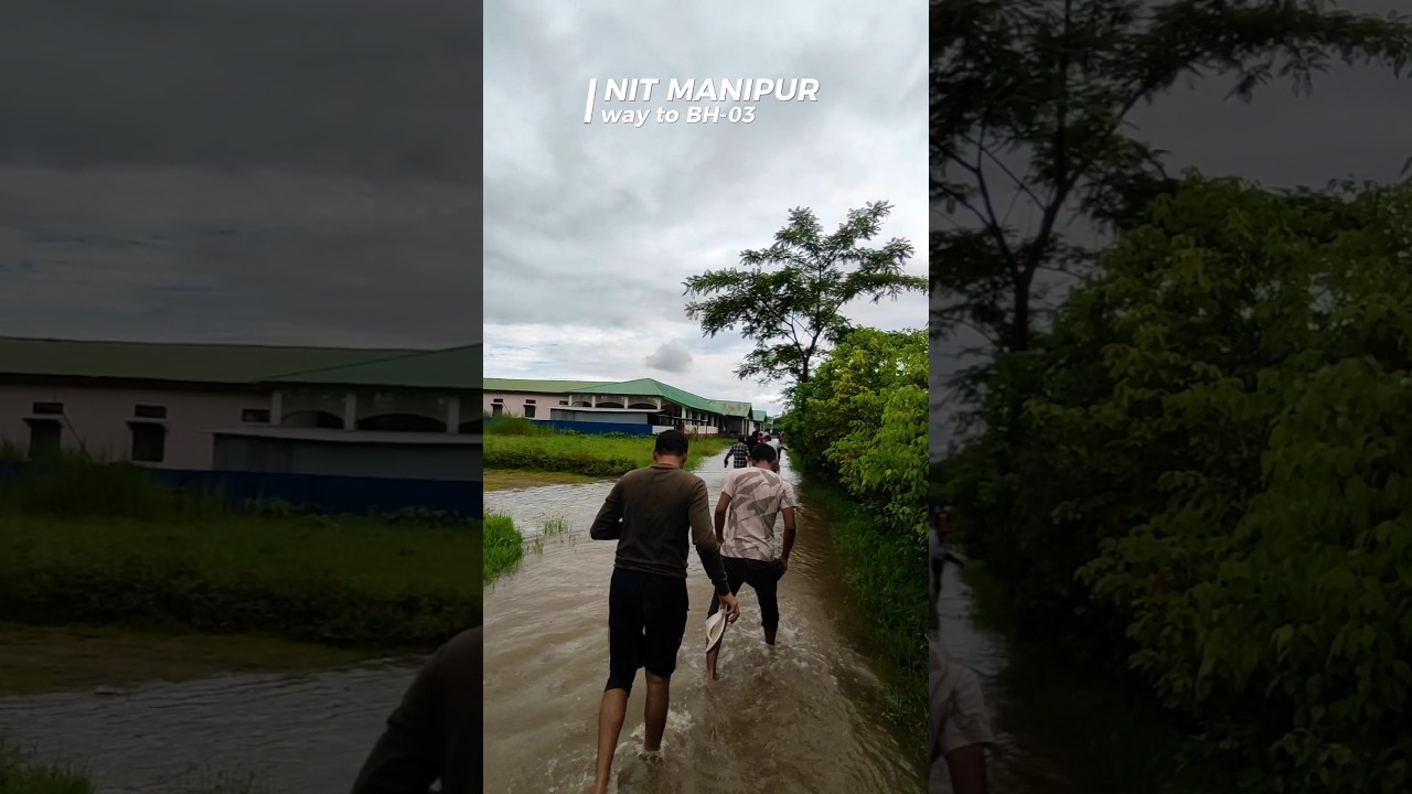 NIT Manipur flood, water in campus.