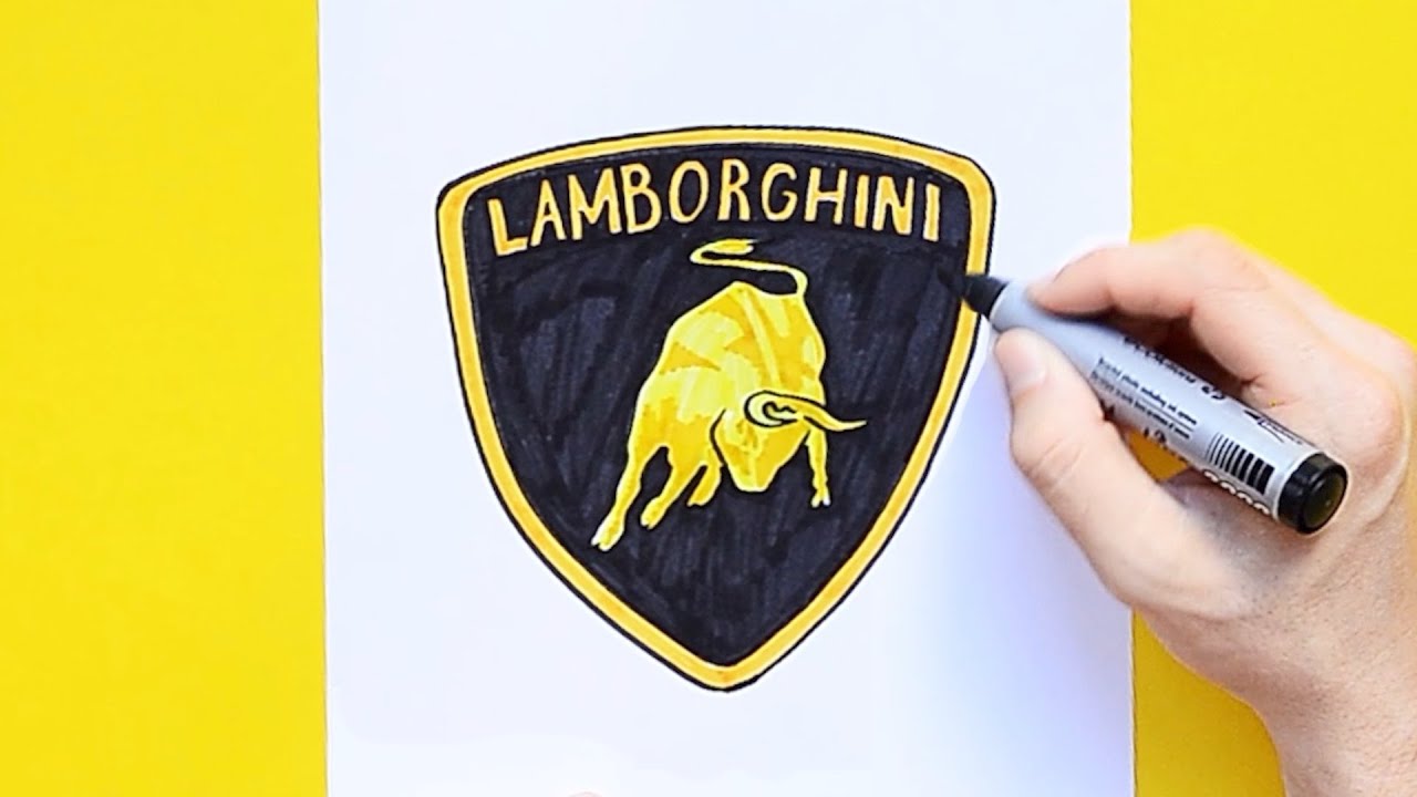 How to draw Lamborghini Bull Logo - YouTube