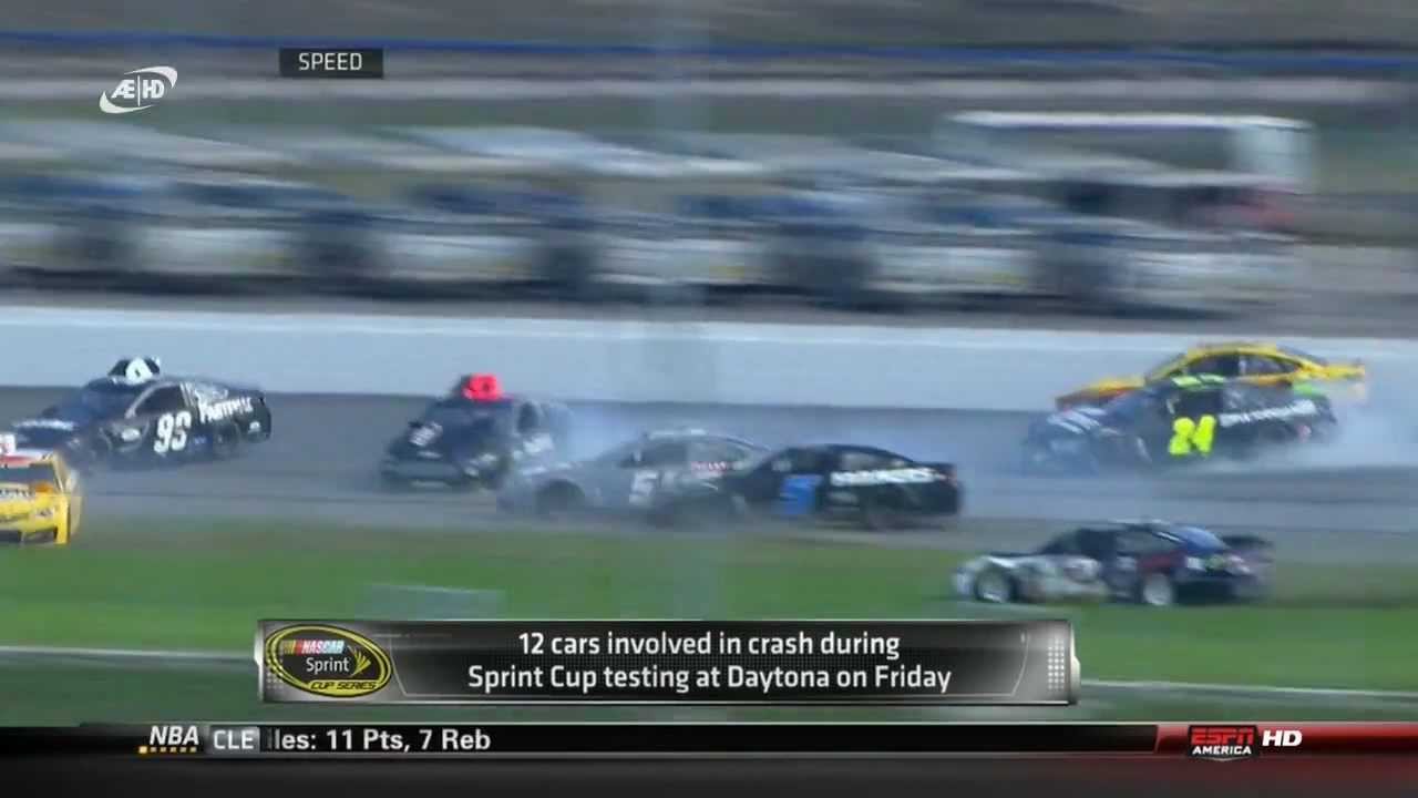 NASCAR Test 2013 Daytona Massenunfall