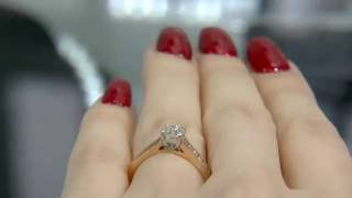 0.75 Carat Four Claw Set Side Stone Diamond Engagement Ring SD029