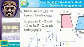 Diketahui trapesium abcd adn efgh adalah kongren, maka panjang eh