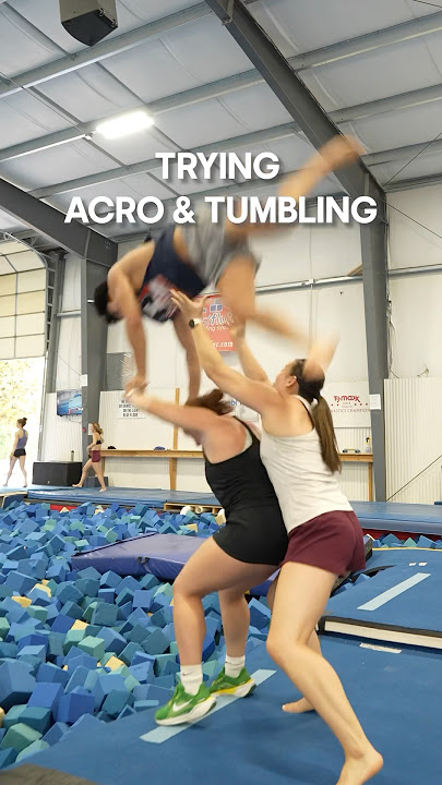 D1 Gymnast tries Acro #acro #gymnast #flipfest #gymnastics