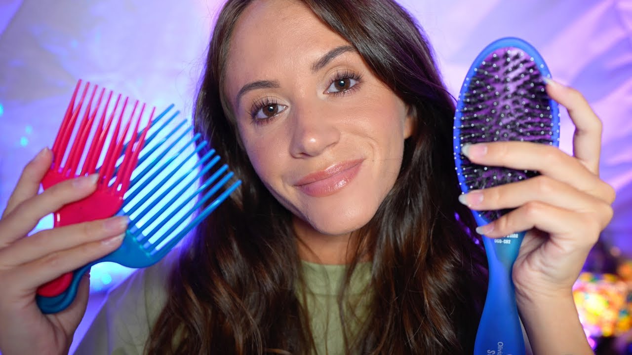 ASMR Hair Brushing & Clipping To Help You Fall Asleep FAST (close personal attention)