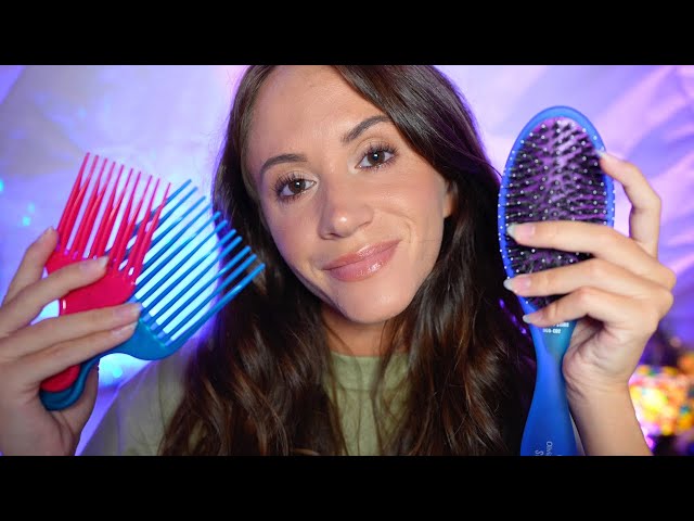 ASMR Hair Brushing & Clipping To Help You Fall Asleep FAST (close personal attention)