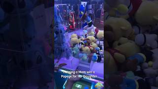Helping A Mom Win The Hardest Rotating Claw Machine Plushie At TimeZone! 🧸❤️ #arcade #clawmachine