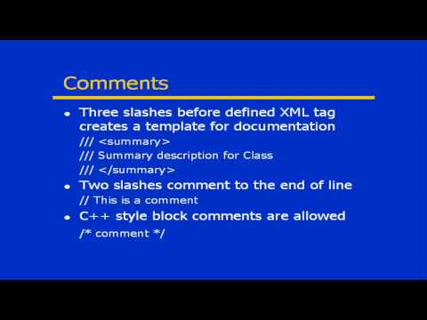 C# From A to Z - Lesson 1: Comments