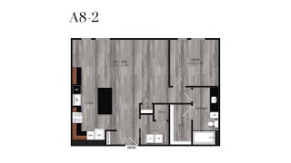 A8-2 Floor Plan (863sqft) One Bedroom/One Bathroom
