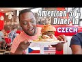AMERICAN 50s Diner in CZECH | Eating the ULTIMATE DOUBLE BURGER & Pancakes at EB Diners