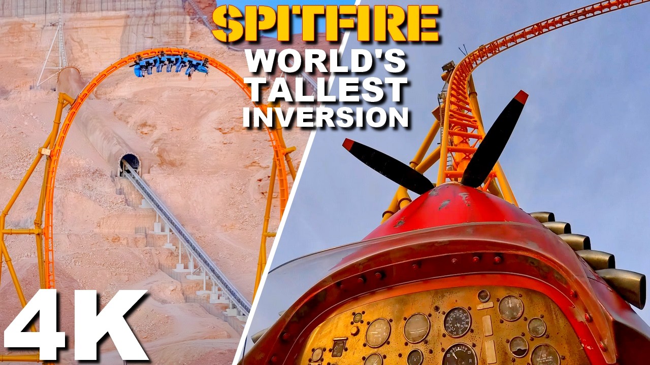 ムビチケ　スカイフォール Spitfire [On-Ride with Queue 4K POV] - Six Flags Qiddiya City