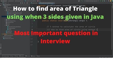 How to find area of Triangle using when 3 side given in java | Most Important  question in Interview