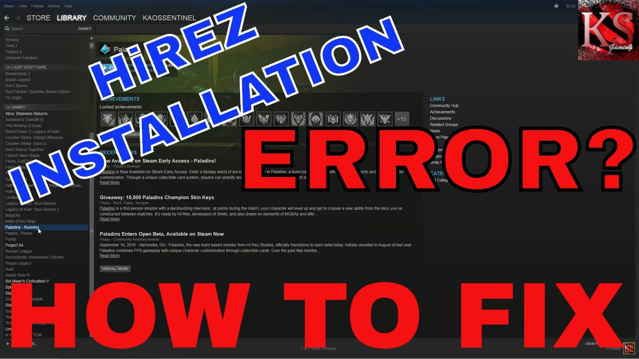 How to fix HiRez error for Paladins and other Hirez games